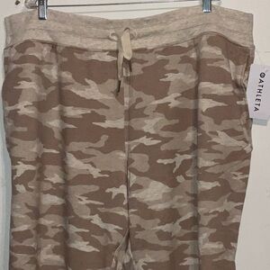 Athleta Printed Balance Jogger Beige Camo Mid Rise Waistband PlusSize 3X NWT $89